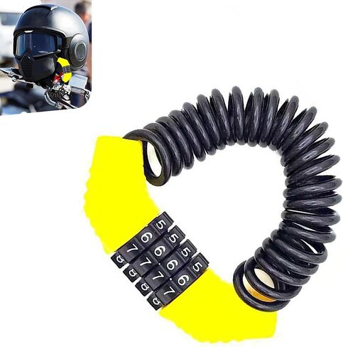 1 PC Motorcycle Helmet Locks, 5Ft Anti-Theft Portable Bicycle Lock, Multifunctional Bicycle Wheel Security Password Lock Chain, Universal for Bicycle, Baby Stroller, Luggage Stroller (Black) in Saudi Arabia