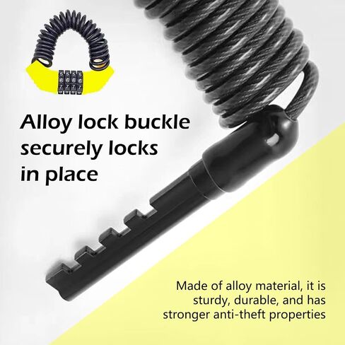 1 PC Motorcycle Helmet Locks, 5Ft Anti-Theft Portable Bicycle Lock, Multifunctional Bicycle Wheel Security Password Lock Chain, Universal for Bicycle, Baby Stroller, Luggage Stroller (Black) in Saudi Arabia