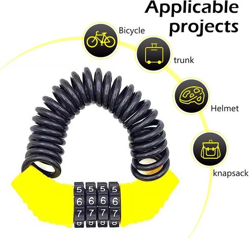 1 PC Motorcycle Helmet Locks, 5Ft Anti-Theft Portable Bicycle Lock, Multifunctional Bicycle Wheel Security Password Lock Chain, Universal for Bicycle, Baby Stroller, Luggage Stroller (Black) in Saudi Arabia