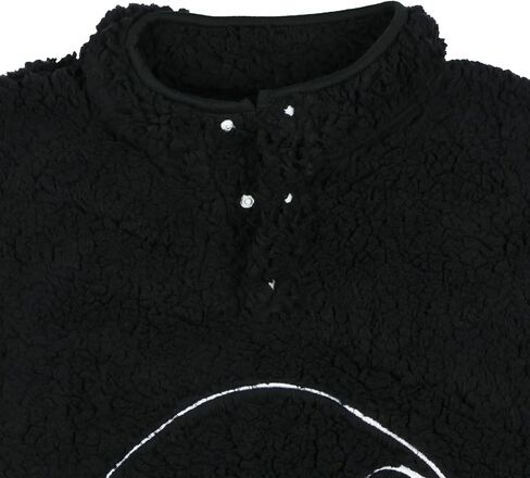 Mad Engine Nightmare Before Christmas Men's Pullover Sweater Jack Skellington Adult 1/4 Snap Fuzzy Jacket in Saudi Arabia