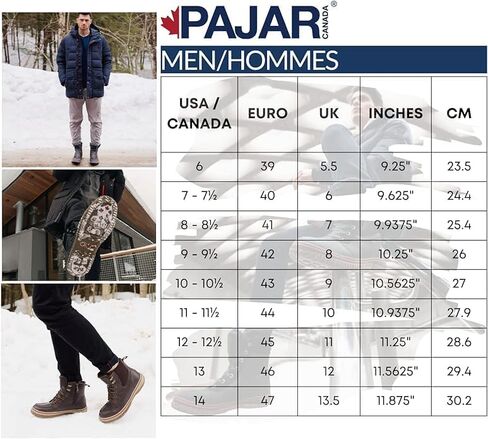 حذاء PAJAR الرجالي Trooper 2.0 Nubuck المقاوم للماء برباط وسحاب للشتاء in Kuwait