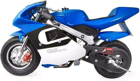 XtremepowerUS Gas Pocket Bike Mini Motorcycle Ride-On 40cc 4-Stroke Engine for Kids Padded Seat EPA Approved (Blue) in Saudi Arabia
