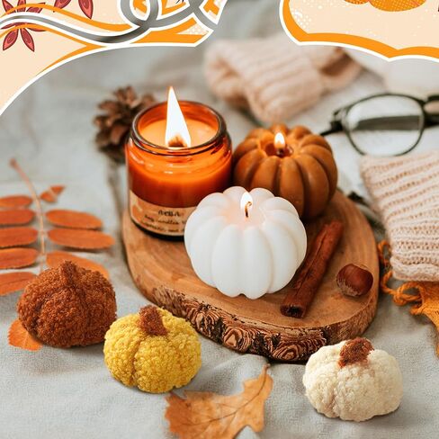 9 Pcs Artificial Mini Fleece Pumpkins, Fall Harvest Decorations for Home, Halloween Thanksgiving Table Centerpieces, Autumn Decor Faux Pumpkin Set(Dark Color) in Saudi Arabia
