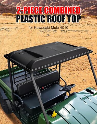 Hard Roof Top for Kawasaki Mule 4010, 2-Piece Combined Sport Roof Top Sun Visor Cover for Kawasaki Mule 4000 4010 3000 3010 3020 2520 2510 2500 1990-2025 Accessories, Replace #KAF30-030A in Saudi Arabia