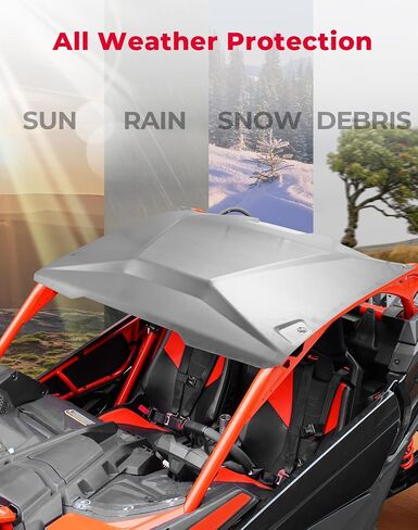KEMIMOTO X3 Aluminum Roof Silver Compatible with Can Am Maverick X3 2017-2025 Metal Roof Top Shading 2 Doors Accessories Replace OEM #715002900 in Saudi Arabia
