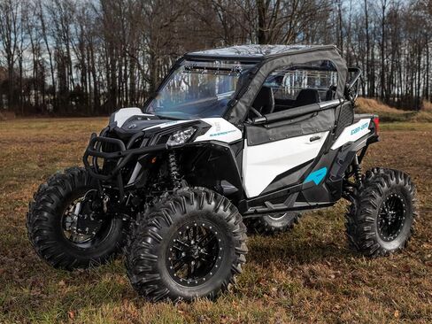 SuperATV Primal Soft Cab Enclosure Upper Doors for 2018+ Can-Am Maverick Trail 800/800 DPS / 1000/1000 DPS | Resistant to Water and Abrasions | Snaps Hold Windows Open for More Airflow | in Saudi Arabia