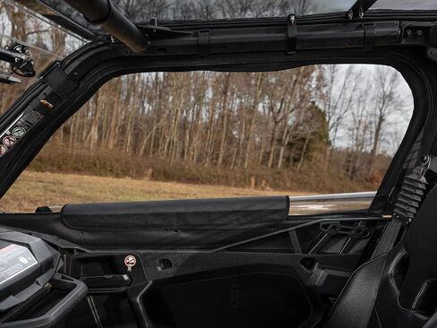 SuperATV Primal Soft Cab Enclosure Upper Doors for 2018+ Can-Am Maverick Trail 800/800 DPS / 1000/1000 DPS | Resistant to Water and Abrasions | Snaps Hold Windows Open for More Airflow | in Saudi Arabia