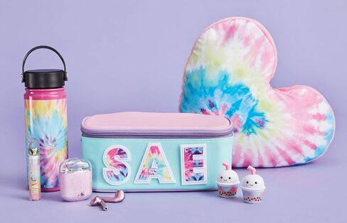 iscream Pastel Tie Dye Embroidered Accent Alphabet Initial 2.5" Adhesive Back Patch in Saudi Arabia