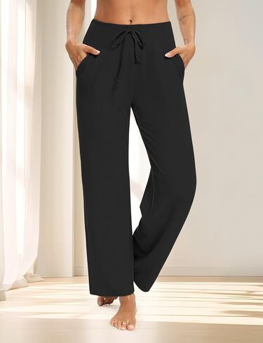 Womens Yoga Sweatpants Comfy Lounge Pants Loose Casual Wide Leg Pajama Pants for Women with Pockets in Saudi Arabia