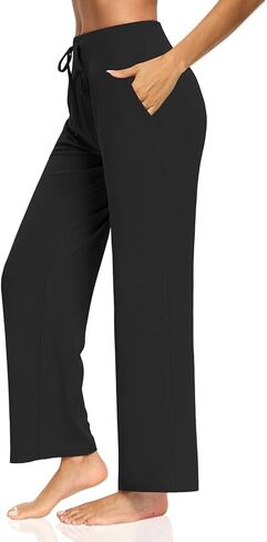 Womens Yoga Sweatpants Comfy Lounge Pants Loose Casual Wide Leg Pajama Pants for Women with Pockets in Saudi Arabia