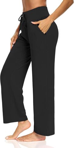 Womens Yoga Sweatpants Comfy Lounge Pants Loose Casual Wide Leg Pajama Pants for Women with Pockets in Saudi Arabia