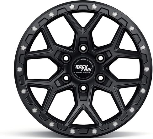 ROCKTRIX RT107 17 بوصة متوافقة مع شيفروليه كولورادو سيلفرادو 1500 6x5.5 "(6x139.7) نمط الترباس ، 17x9 (-12 إزاحة ، 4.5 مساحة خلفية) يناسب أيضًا GMC Canyon Sierra 1500 ، Silver in Kuwait