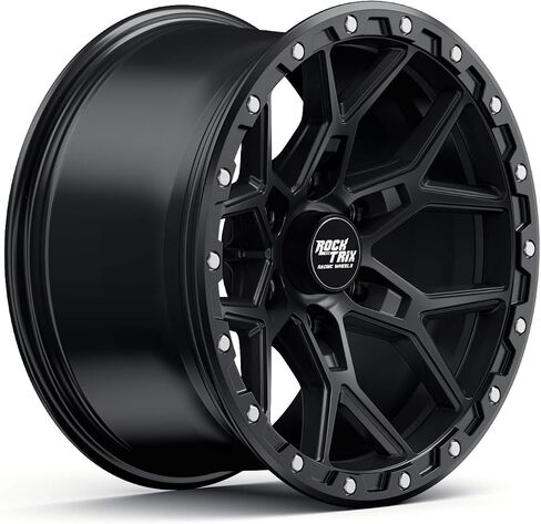 ROCKTRIX RT107 17 بوصة متوافقة مع شيفروليه كولورادو سيلفرادو 1500 6x5.5 "(6x139.7) نمط الترباس ، 17x9 (-12 إزاحة ، 4.5 مساحة خلفية) يناسب أيضًا GMC Canyon Sierra 1500 ، Silver in Kuwait