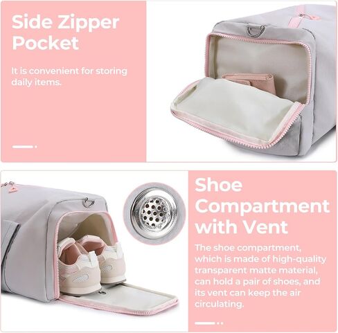 Gym Bag for Women with Shoe & Wet Compartment - Duffle Bag for Travel, Sports, Yoga, Fitness & Workout in Saudi Arabia