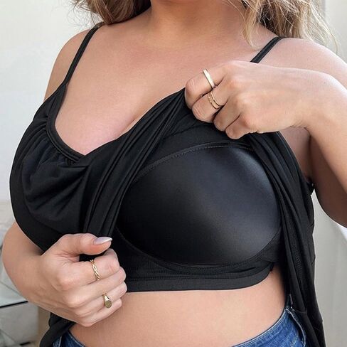 Plus Size Tank Tops Women Built in Bra Loose Fit Stretch Tank Spaghetti Top Womens Shelf Bras Undershirts in Kuwait