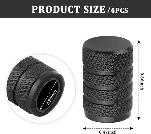 4pcs Car Car Tyre Valve Caps ، قبعات جذع لصمام الإطارات من ألومنيوم مع غلاف واقعي داخلي للحفاظ in Saudi Arabia
