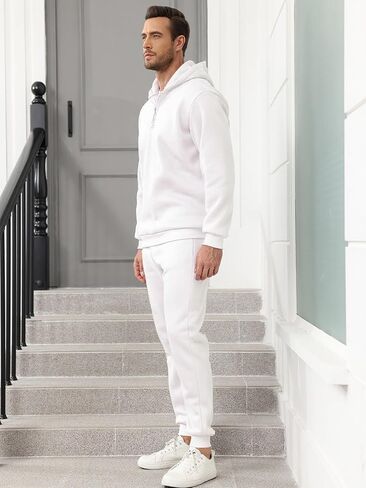 JIHUILAI Men Track Suits 2 Piece Set Quarter Zip Hoodie Sweatpants Jogging Suits Causal Athletic Men's Sweatsuits in Saudi Arabia