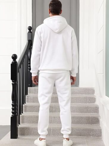 JIHUILAI Men Track Suits 2 Piece Set Quarter Zip Hoodie Sweatpants Jogging Suits Causal Athletic Men's Sweatsuits in Saudi Arabia