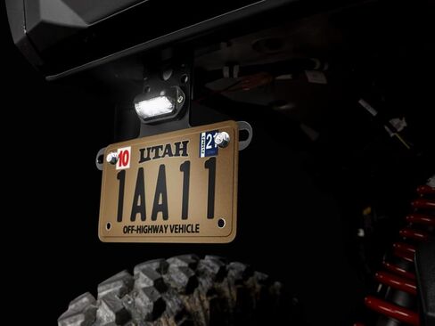 SuperATV Universal Street Legal Lighted License Plate Holder for UTV/ATV | HDPE Construction | 3.8 W Mini Incandescent Bulb in Saudi Arabia