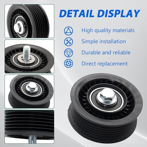 Drive Belt Idler Pulley 12700122 متوافق مع 2014-2015 Chevy Cruze ، 2019-2022 Chevrolet Silverado 1500 Ltd/Tahoe/Suburban ، 19-24 GMC Sierra 1500 (استبدال# 12720530 419-091 15-40607) in Saudi Arabia