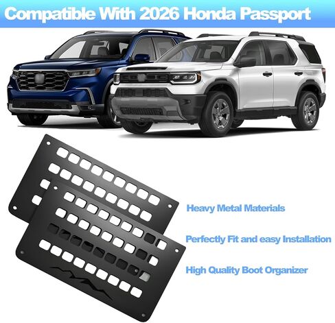 2 PECS Metal Molle Storage Trunk منظم لعام 2026 Honda Passport ، Molle Trunk Mounting Plant Partition ، 08Z03-3BM-100 ، Black in Saudi Arabia