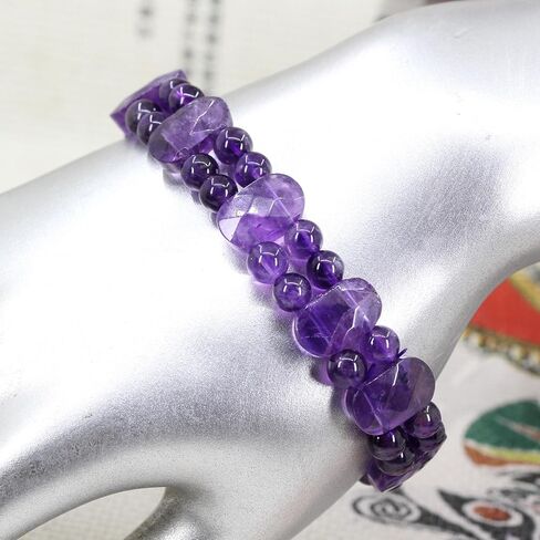 Keleny Natural Gemstones Oval Faceted Beads Handmade Healing Charm Reiki Stretch Stretch للنساء 7 بوصة in Saudi Arabia