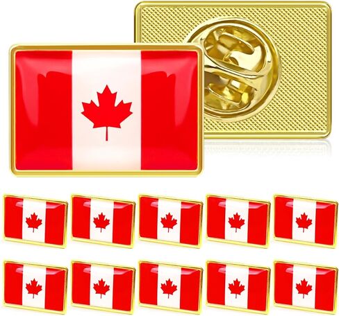 AhfuLife Canada Flag Pin and Maple Leaf Lapel Pin, Metal Canada Lapel Pins for Travel, Alloy Canadian Pins Button Badge Canadian Flag Brooches Armband for National Day Patriotic Activities in Saudi Arabia
