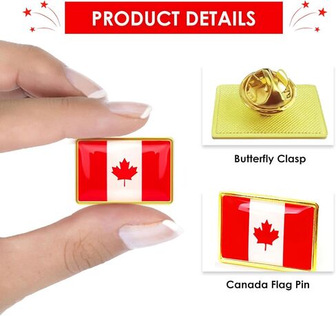 AhfuLife Canada Flag Pin and Maple Leaf Lapel Pin, Metal Canada Lapel Pins for Travel, Alloy Canadian Pins Button Badge Canadian Flag Brooches Armband for National Day Patriotic Activities in Saudi Arabia