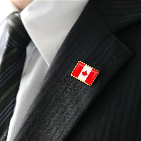 AhfuLife Canada Flag Pin and Maple Leaf Lapel Pin, Metal Canada Lapel Pins for Travel, Alloy Canadian Pins Button Badge Canadian Flag Brooches Armband for National Day Patriotic Activities in Saudi Arabia