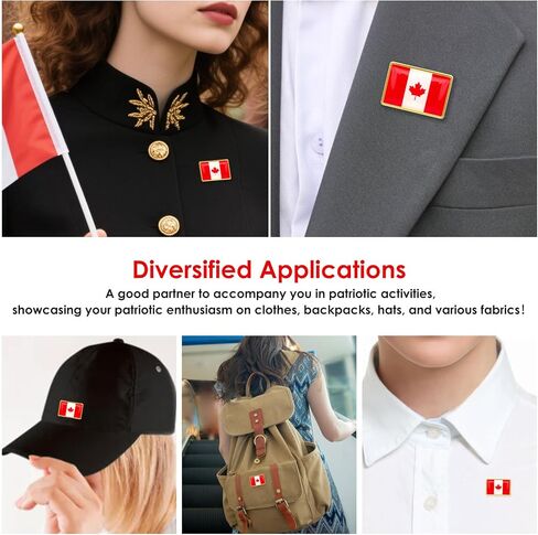 AhfuLife Canada Flag Pin and Maple Leaf Lapel Pin, Metal Canada Lapel Pins for Travel, Alloy Canadian Pins Button Badge Canadian Flag Brooches Armband for National Day Patriotic Activities in Saudi Arabia