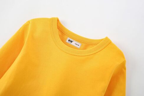 Aiwuhe Toddler Long Sleeve T Dertts Cotton Soft Tshirts Boys Girls Basic Tee Lundershirts Solid Color Crew Deck Tops 1-6y in Kuwait