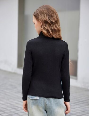 Arshiner Girls 2 Pack Turtleneck Long Sleeve Shirts Ribbed Base Layer Top Slim Fit Pullover Blouse Tee in Saudi Arabia
