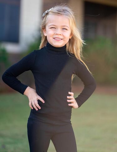 Arshiner Girls 2 Pack Turtleneck Long Sleeve Shirts Ribbed Base Layer Top Slim Fit Pullover Blouse Tee in Saudi Arabia