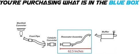 Northeastern Exhaust | Stainless Steel Exhaust Resonator Assembly Compatible for Kia Soul 2010-2011 2.0L | Free Gaskets and Clamp Included | Automotive Replacement Part in Saudi Arabia