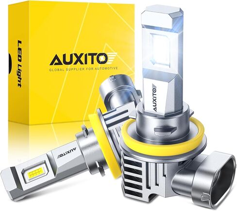 AUXITO H11/H9/H16/H8 LED Fog Light Bulbs, 6500K Cool White, 30000LM Brighter, Plug & Play, True Mini Size, Long Lifespan LED Fog Lights, Pack of 2 in Saudi Arabia