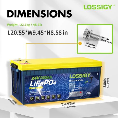 بطارية بلوتوث ليثيوم 24V Lithium مع شاحن ليثيوم 15A ، تطبيق بلوتوث مريح ، ذروة التيار 400A (3-5S) ، 10 سنوات عمر ، قذيفة أكثر ضغطًا ، IP65 مثالية لمحرك التصيد ، القارب ، RV in Kuwait