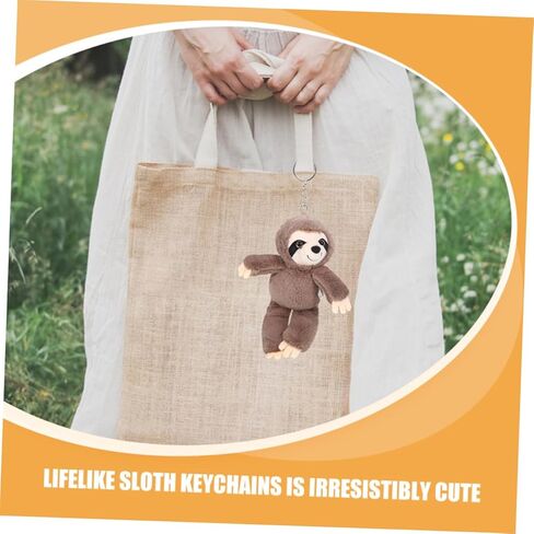 Kisangel 2PCS Plush Sloth Keychain محشو بسلسلة مفاتيح الحيوانات للمراهقين سحر حقيبة الظهر للفتيات in Kuwait