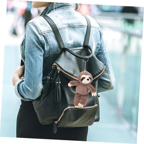 Kisangel 2PCS Plush Sloth Keychain محشو بسلسلة مفاتيح الحيوانات للمراهقين سحر حقيبة الظهر للفتيات in Kuwait