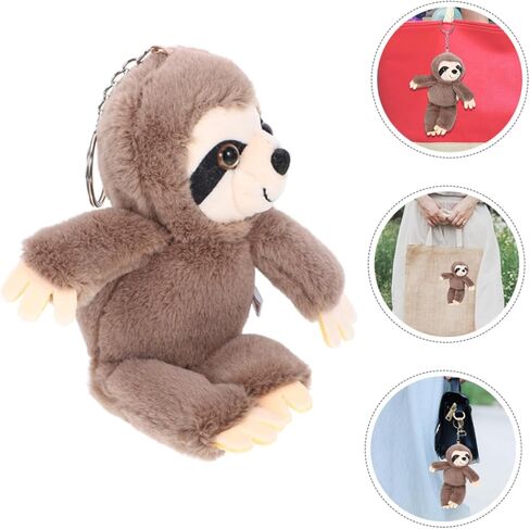 Kisangel 2PCS Plush Sloth Keychain محشو بسلسلة مفاتيح الحيوانات للمراهقين سحر حقيبة الظهر للفتيات in Kuwait