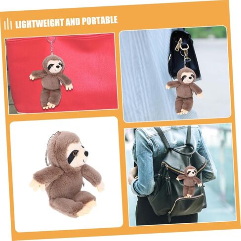Kisangel 2PCS Plush Sloth Keychain محشو بسلسلة مفاتيح الحيوانات للمراهقين سحر حقيبة الظهر للفتيات in Kuwait