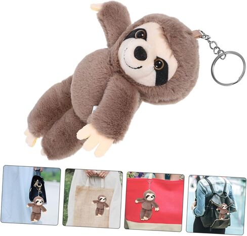 Kisangel 2PCS Plush Sloth Keychain محشو بسلسلة مفاتيح الحيوانات للمراهقين سحر حقيبة الظهر للفتيات in Kuwait