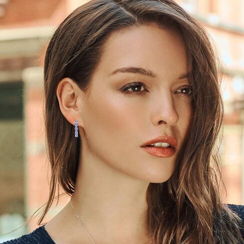 أقراط نسائية من الفضة الإسترلينية 925 من الأحجار الكريمة الكريمة (1.32 Cttw، قطع دائري، قطر 3/7 بوصة)، حجر كريم معدني، جمشت, حجر كريم معدني, اميثيست in Kuwait