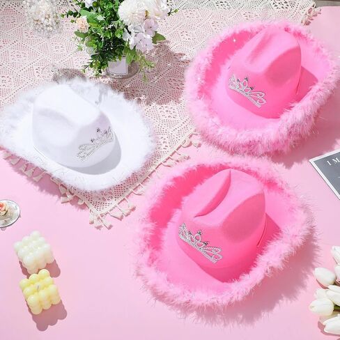 Hicarer 6pcs Cowgirl Hats Bride Western Cowboy Hat for Girls or Women for Bachelorette Party, Wedding and Birthday in Saudi Arabia