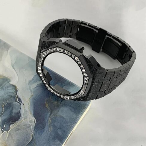 GA2100 حزام CASE CASTER MOD ، Frostered Surface Ring Ring Steel Ringed Metal Modify Mediace Square Square Diamond Cullible Text مع Casio G-Shock GA2100/GA2110/GAB2100 in Kuwait