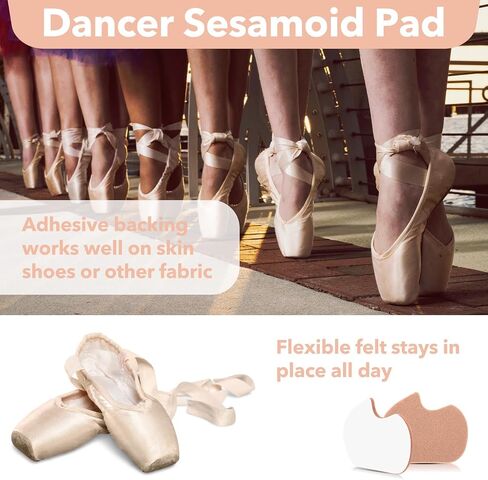 8 Pairs Dancers Pads for Feet Adhesive Sesamoiditis Pads Pain Relief Felt Forefoot Cushion Self-Adhesive Foot Cushion for Men Women in Saudi Arabia