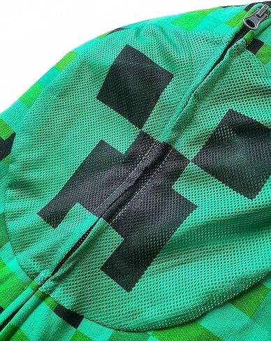 Minecraft Game Creeper Camo Face zip Up Fleece Hoodie للبنين والبنات - الأخضر ، والأطفال/الشباب الصغيرة in Saudi Arabia