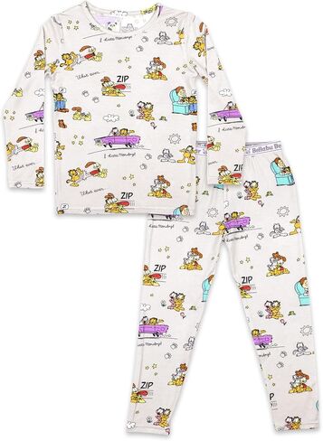 Bellabu Bear Garfield Rayon من بيجامات الخيزران من قطعتين للبنين والبنات in Saudi Arabia