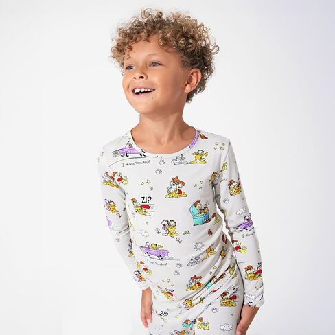 Bellabu Bear Garfield Rayon من بيجامات الخيزران من قطعتين للبنين والبنات in Saudi Arabia
