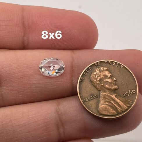 Lab Created White Moissanite Oval Rose Shape AAA Quality from 4x3MM - 14x10MM in Saudi Arabia