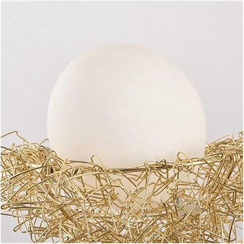 Lnptal Creative Bird’s Nest Light Light Light ، و Gold Semi Mount Mount Lighting Thup مع الطيور الزخرفية ، ومصباح سقف مستوحى من الطبيعة الريفية غرفة نوم لحضانة غرفة الأطفال in Saudi Arabia